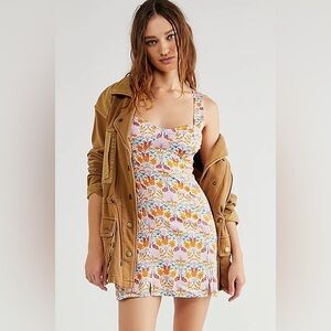 FREE PEOPLE Sasha Mini Dress in Ivory Combo